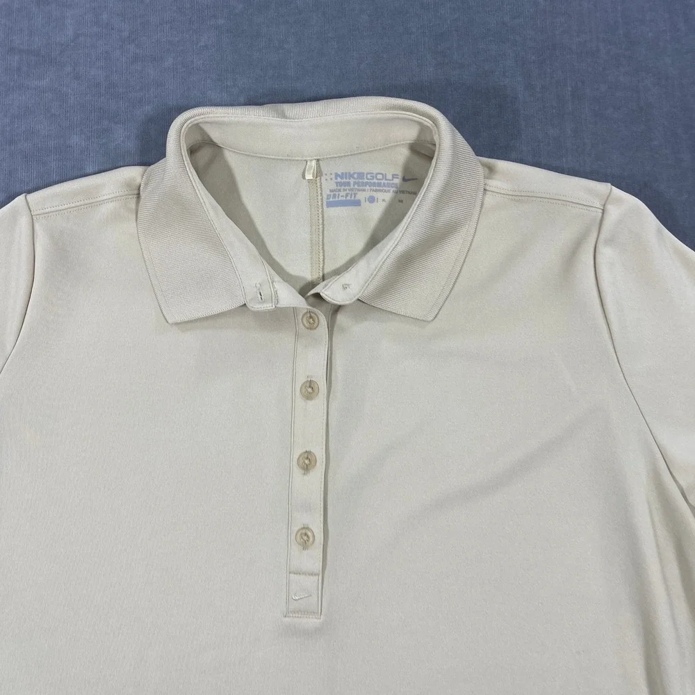 Nike Golf‎ Tour Performance Dri-FIT Women's XL Beige Golf Polo Shirt